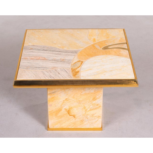 Small Mid Century Porcelain and Brass Table For Sale - Image 10 of 12