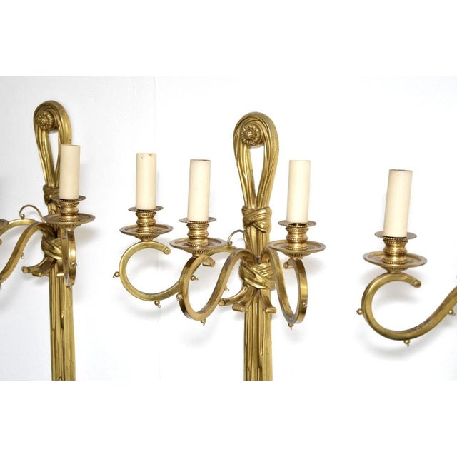 Antique Brass Wall Sconces, 1950, Set of 4 For Sale - Image 6 of 12