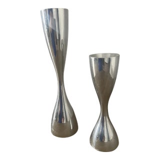 Pair of 1994 Nambé Candle Holders For Sale