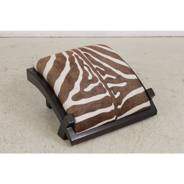 Art Deco Modern Style Zebra Print Chair & Ottoman For Sale - Image 16 of 18