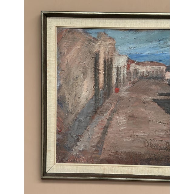 Jean Ragnar, Village Street with Houses, 1960s, Oil Painting on Canvas, Framed For Sale - Image 8 of 18