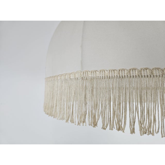 Golden Metal Reading Floor Lamp with Adjustable Arm and Fabric Lampshade, 1970 For Sale - Image 10 of 18