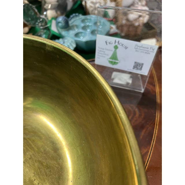 1970s Round Brass Asian Style Bowl For Sale In Atlanta - Image 6 of 10
