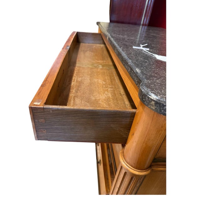 Wood Antique French Directoire Dresser With Black Marble Top For Sale - Image 7 of 12
