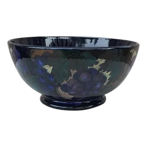 Antique Royal Stanley Ware Jacobean Pattern Ceramic Bowl Grape Motif - Made in England