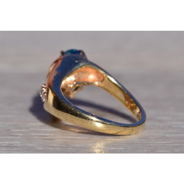 Mid 20th Century The Victiore: Ladies Mid Century Modern Topaz and Diamond Ring in 14K Gold For Sale - Image 5 of 10