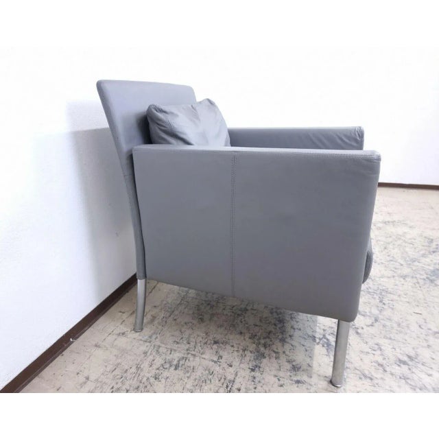 Jason 391 Leather Armchair in Gray by Walter Knoll For Sale - Image 9 of 10