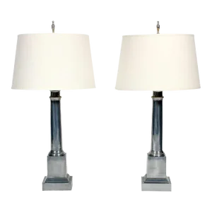 Pair of Aluminum Warren Kessler Classic Form Lamps