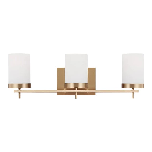 Sean Lavin By Visual Comfort Studio Zire 3-Light Bath Fixture in Satin Brass For Sale