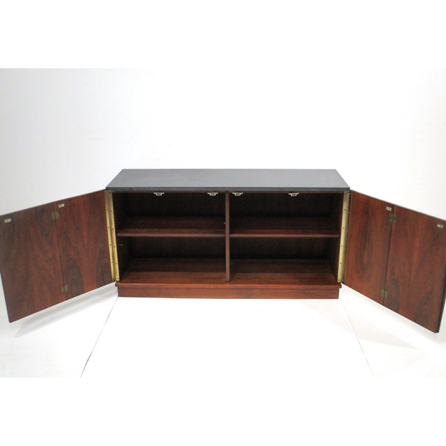Mid Century Walnut Slate Topped Credenza in the Style of Danish Modern For Sale - Image 9 of 11