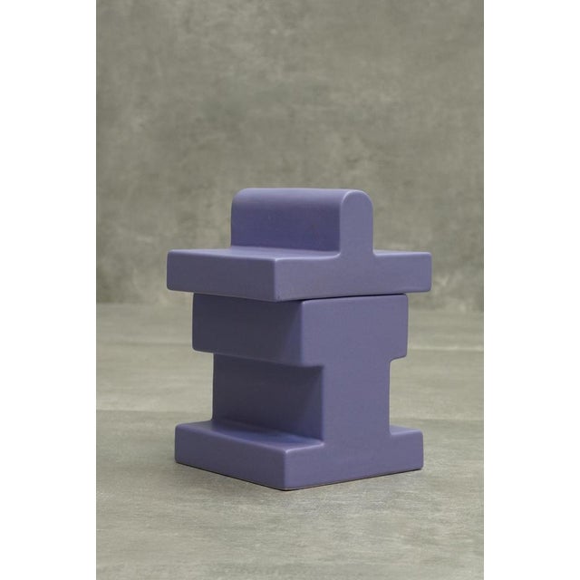 Ceramic Yantra Y25 Vase in Periwinkle from Ettore Sottsass, 1969 For Sale - Image 7 of 7