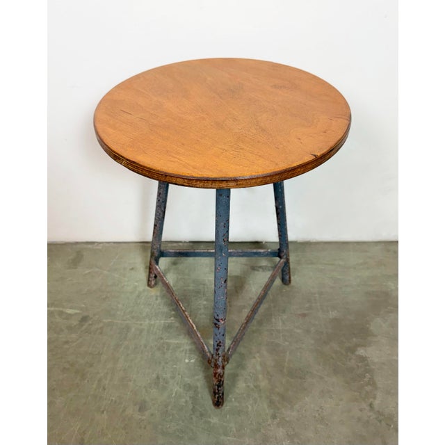 Mid-Century Modern Industrial Grey Workshop Stool, 1960s For Sale - Image 3 of 14