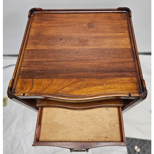 Late 20th Century Georgian Style Three Tier Single Drawer Side Table For Sale In Washington DC - Image 6 of 9