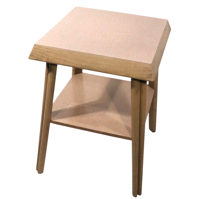 Wood Mid Century Two Tier End Table Att. To Mersman For Sale - Image 7 of 8