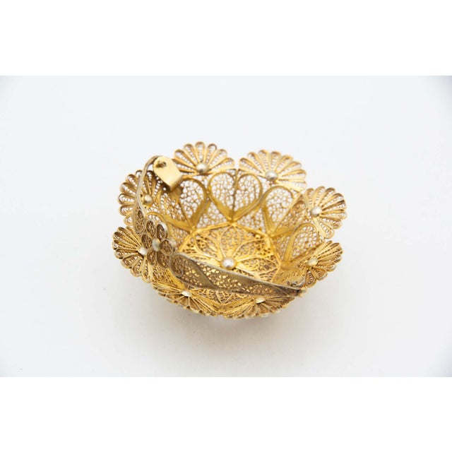Gilded Silver Catchall in Filigree Mesh, in Good conditions. Designed 1920 to 1949