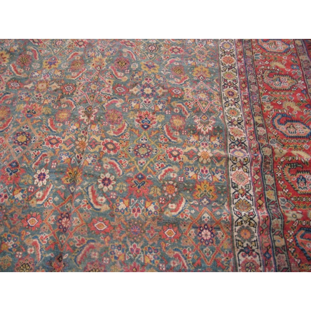 1820s Green Herati Medallion Antique n.w. Persian Gallery Rug 6'10" X 17' Handknotted Wool Carpet For Sale - Image 12 of 18