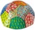 Large Hand-Painted Papier-Mâché Bowl – Postmodern / Memphis Style Patchwork – European Folk Modern For Sale In Jacksonville, FL - Image 6 of 8