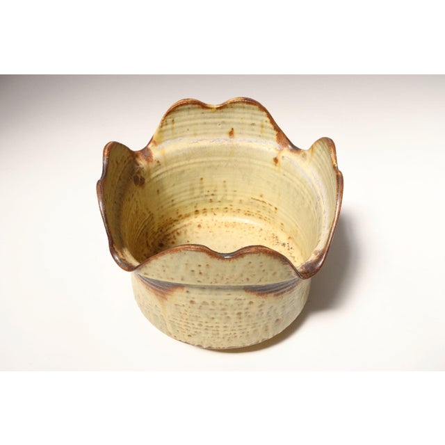 Vintage Ochre Studio Pottery Square Planter by Deanna Nichols For Sale - Image 4 of 18