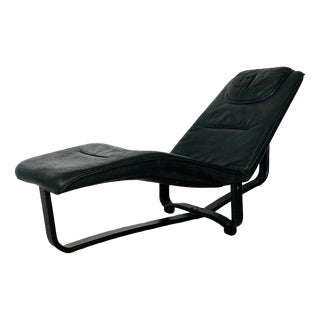 Vintage Norwegian Leather Lounge Chair by Ingmar Relling For Sale