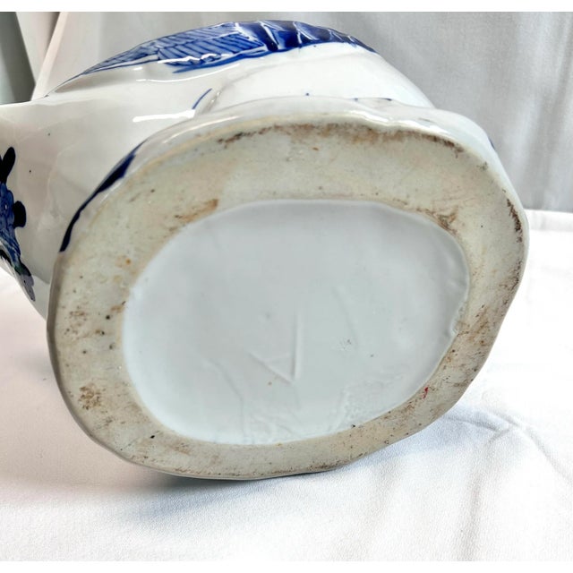 Blue & White Ceramic Duck Planter – Chinoiserie Cachepot, Vintage Bird Vessel, Statement Decor For Sale - Image 9 of 9