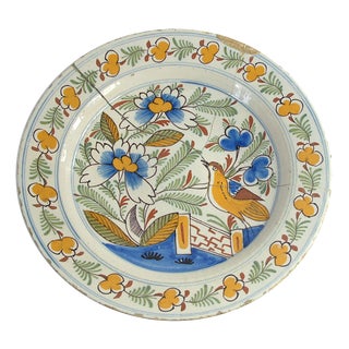 Antique 19th Century Ceramic Dutch Delft Plate For Sale
