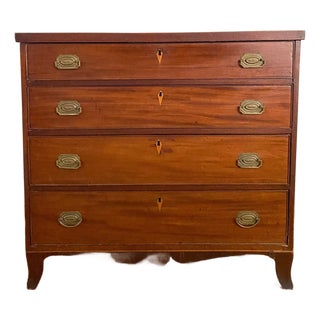 Antique Early 1800s Southern Neoclassical Mahogany Chest of Drawers For Sale