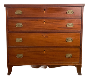 Antique Early 1800s Southern Neoclassical Mahogany Chest of Drawers