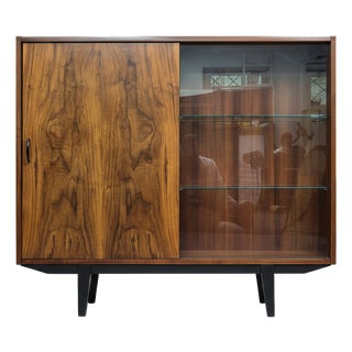 Mid-Century Walnut Violetta Display Cabinet, Poland, 1960s For Sale