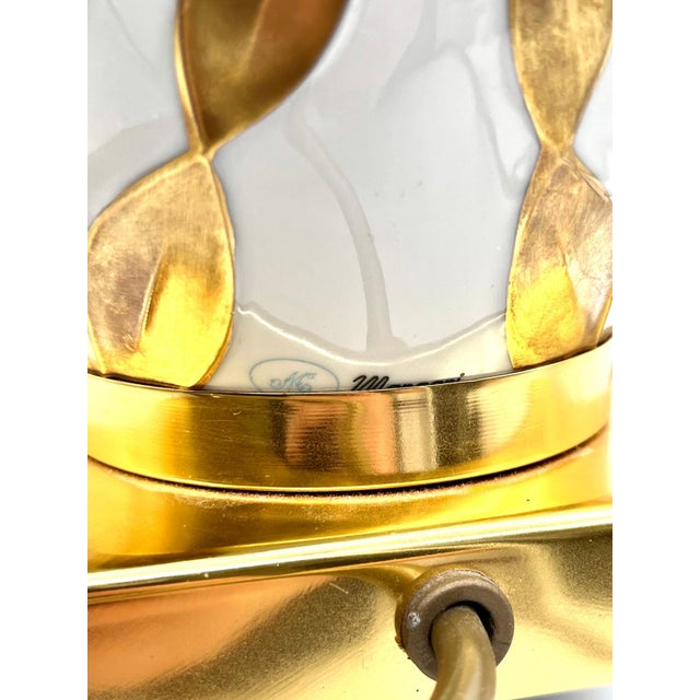 Table Lamps in Porcelain and 24kt Gold by Mangani Florenz for Oggetti, Italy, 1970s, Set of 2 For Sale - Image 6 of 16