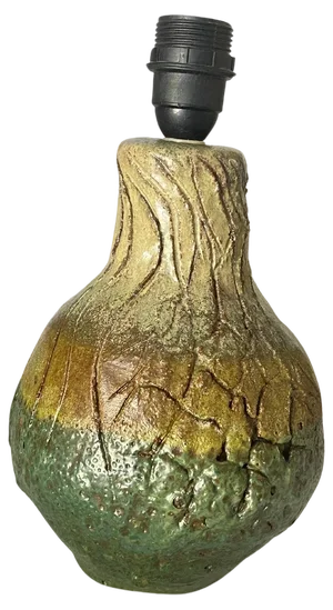 French Pottery Lamp in Green, 1960