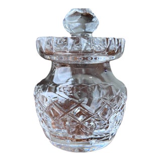 Late 20th Century Waterford Crystal Small Jam Jar, Jelly Jar, Honey Pot or Condiment Jar With a Lid For Sale