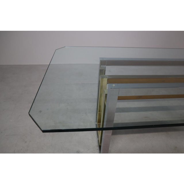 Hollywood Regency Dining Table in Chrome and Brass by Zevi, 1970s For Sale - Image 3 of 15