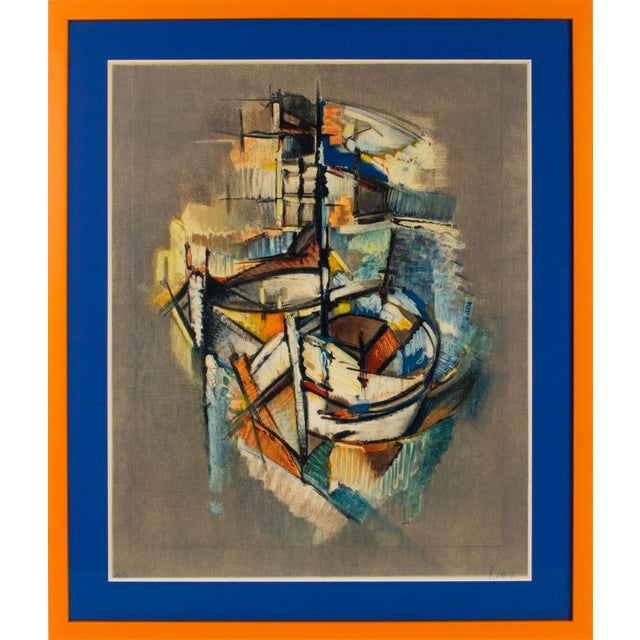 Abstract Cubist Seascape Lithograph by Roger Lersy For Sale - Image 12 of 12