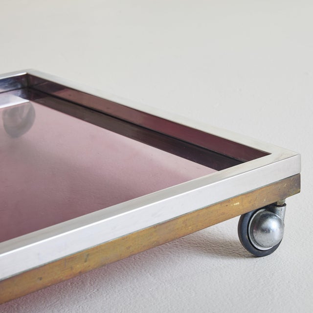 French Amethyst Plexiglass Bar Cart, 1970s For Sale - Image 9 of 10