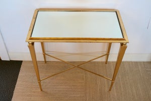 Gold Leaf Mirrored Side Table