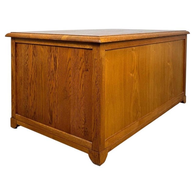Vintage Low Oak Chest of Drawers For Sale - Image 9 of 11