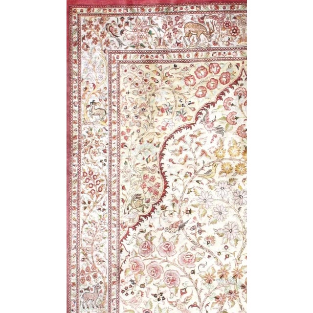 Traditional Persian Silk QUM Rug - 4'3" X 6'7" For Sale - Image 3 of 8