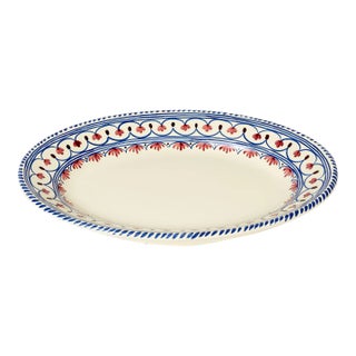 Sharland England Honor Serving Platter, White and Blue For Sale