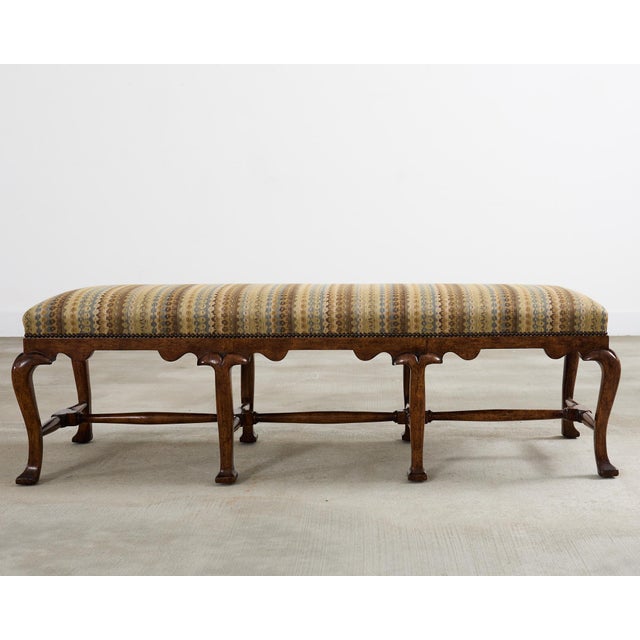 Wood Pair of Formations Califia Upholstered Walnut Bench Seats For Sale - Image 7 of 12