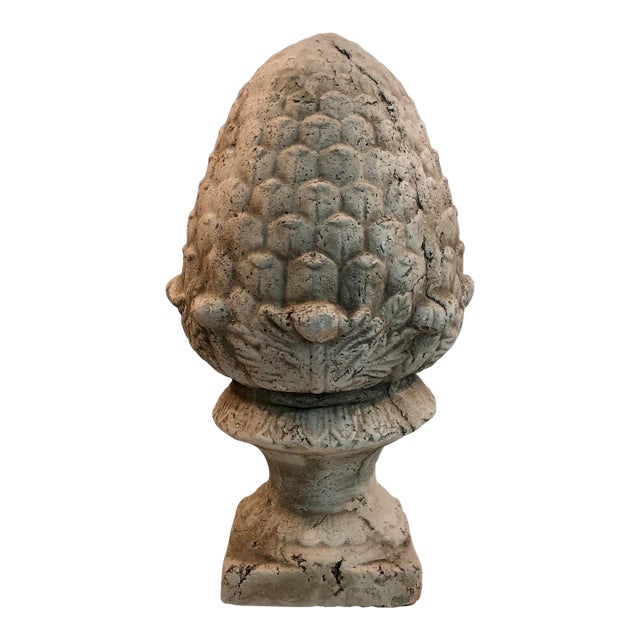 Vintage Concrete Acorn Garden Ornament For Sale