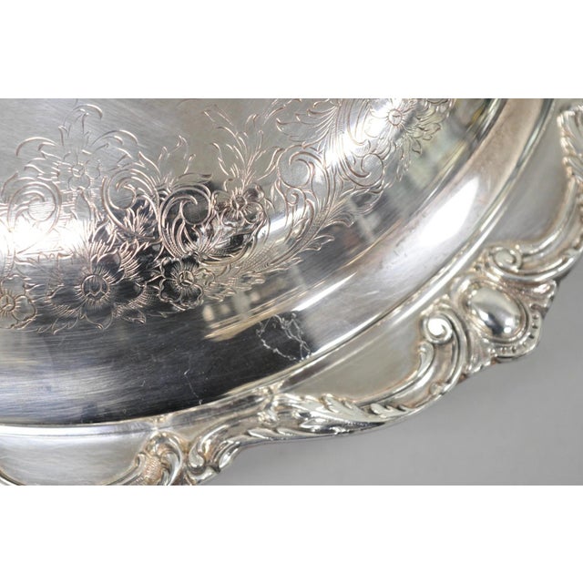 Vintage Victorian Webster Wilcox "Rochelle" Silver Plated Round Covered Serving Bowl Dish For Sale - Image 11 of 15