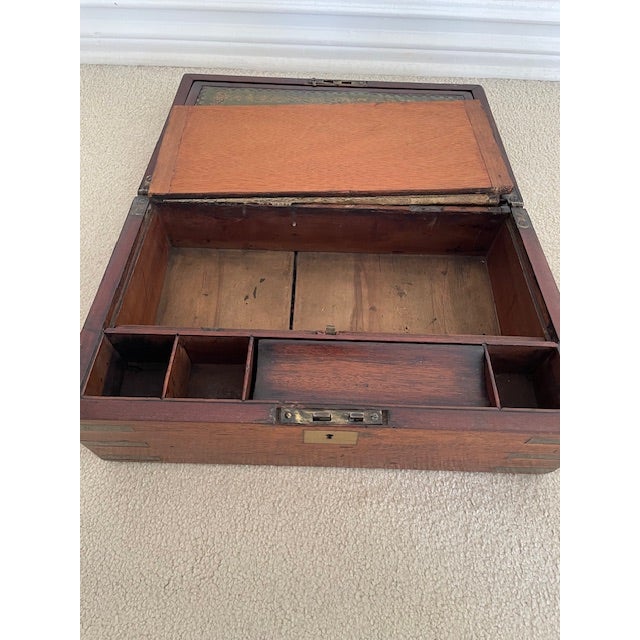 Mid 19th Century Rare 19th Century English Writing Slope With Secret Drawers For Sale - Image 5 of 8