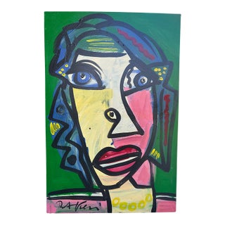 Abstract Picasso Style Portrait, Peter Keil For Sale