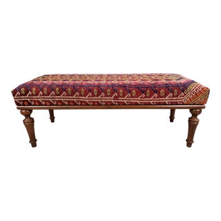 Ethnic Kilim Upholstered Bench For Sale