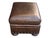 1980s Distressed Tobacco Brown Leather Ottoman W/ Classic English Styling For Sale - Image 5 of 5