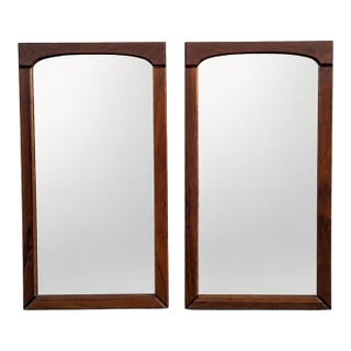 Pair of Brown-Saltman Mid-Century Modern Walnut Wall Mirrors, 1950s For Sale