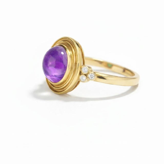 Amethyst Ring with Topazes. Amethyst and Topaz Vintage inspired Ring. A striking vintage-inspired statement ring featuring...
