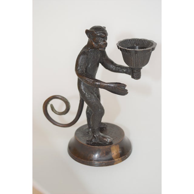 Antique Bronze Monkey Candle Holders a Pair Chairish