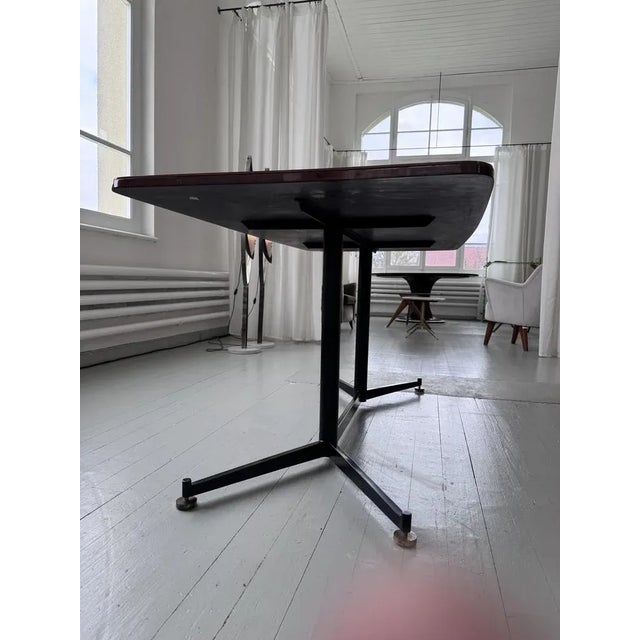 Maroon Glass Plate Dining Table, 1950s For Sale - Image 9 of 18