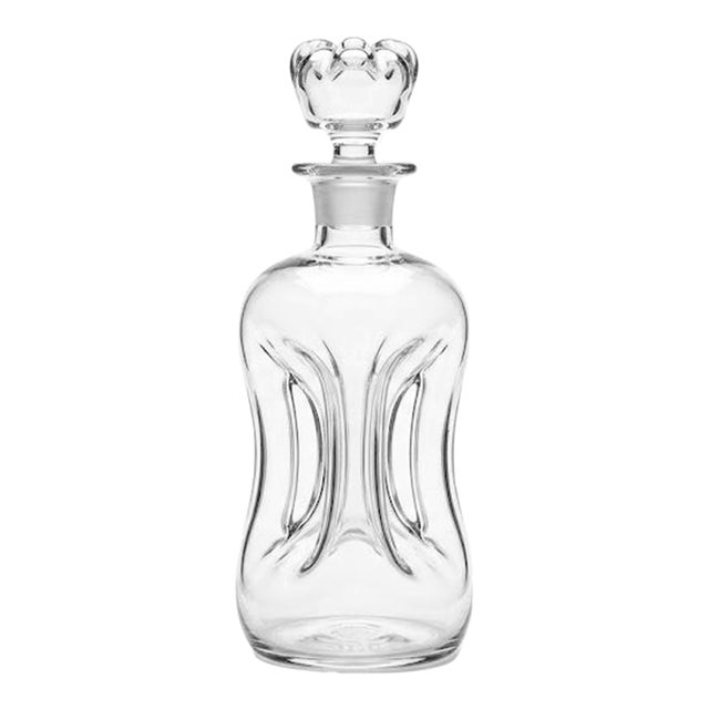 1950s Mid-Century Modern Holmegaard "Kluk Kluk" Decanter With Rare Crown Stopper by Jacob E. Bang For Sale